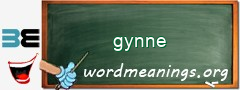 WordMeaning blackboard for gynne